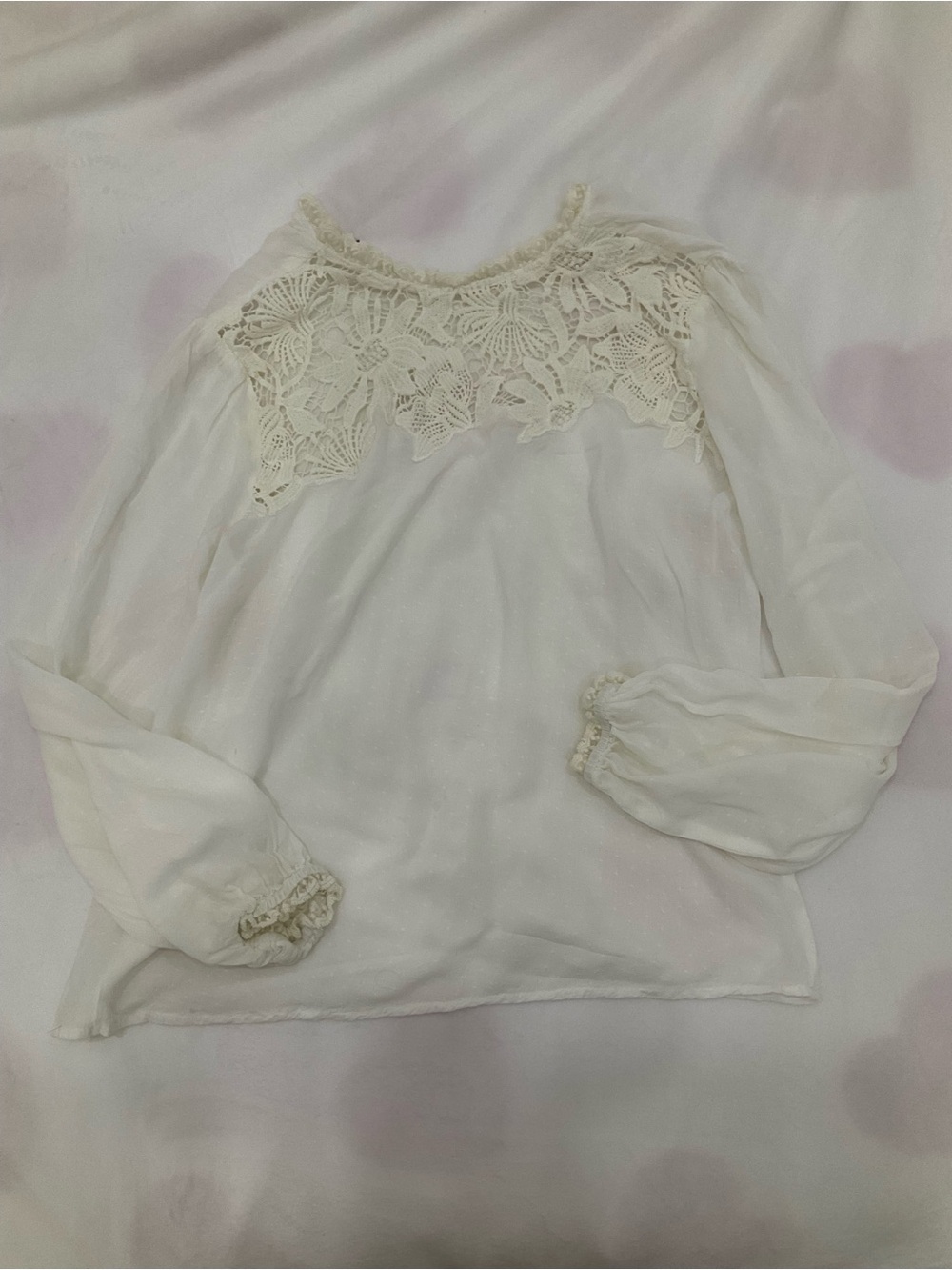 Lace silk blouse